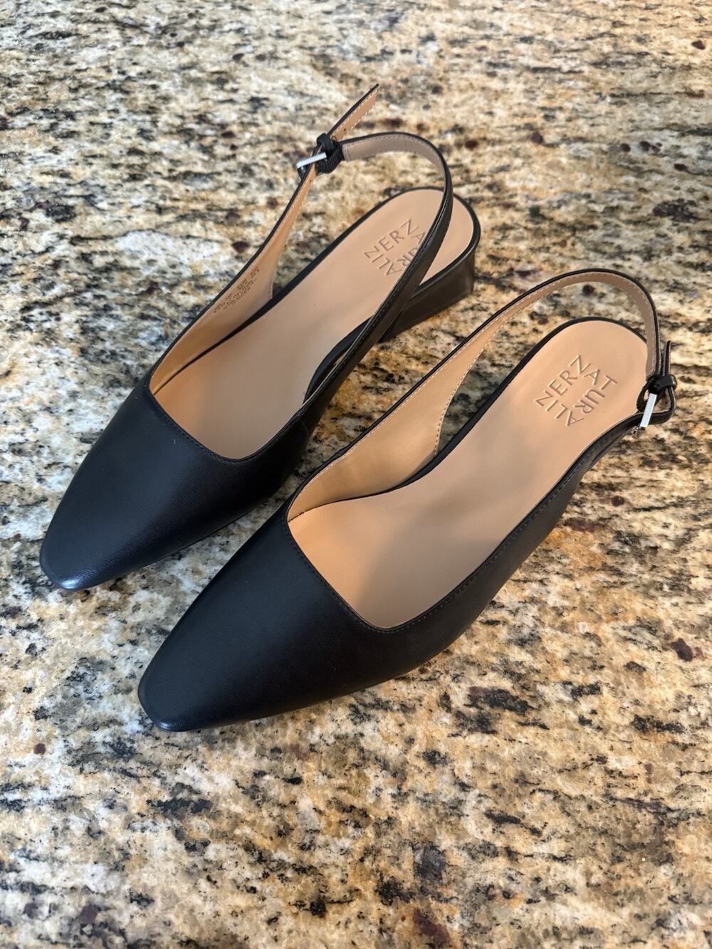 Naturalizer Womens Slingback Black Leather Pumps Size 9.5 NEW Without Box